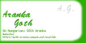 aranka goth business card